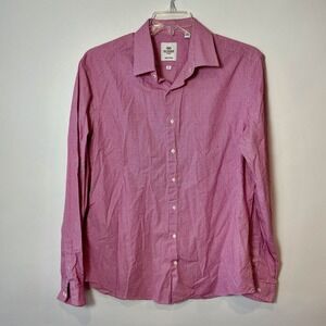 Ben Sherman Tailored Slim Fit Dress Shirt Mens 36-37 Red Button Up Long Sleeve